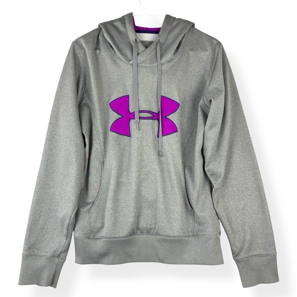 Under Armour ColdGear Pullover Hoodie Sweatshirt Womens M Medium Gray